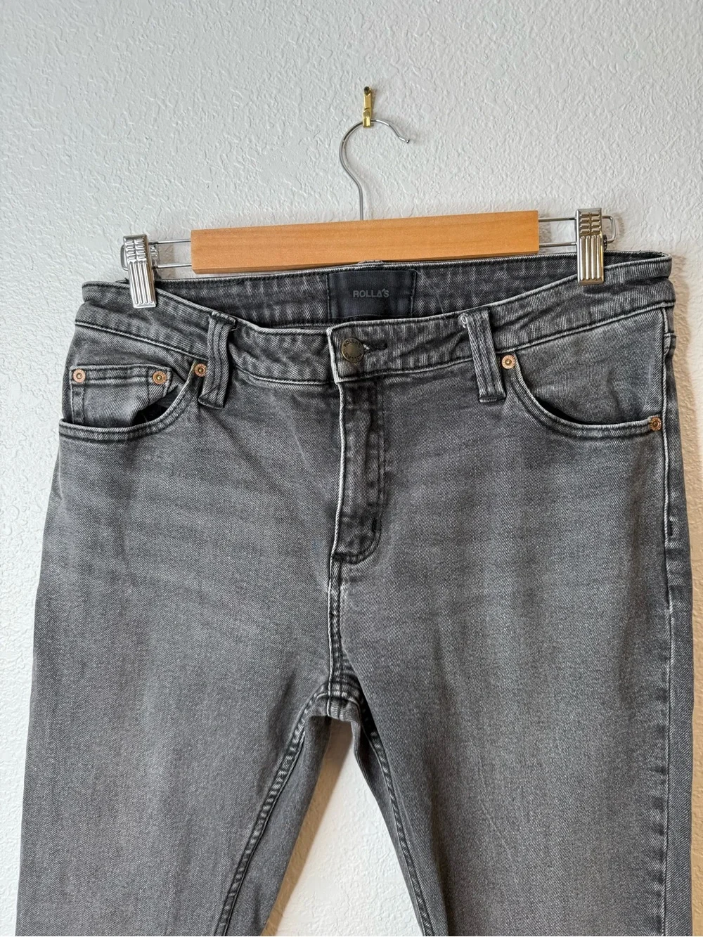 Rolla’s Stinger Skinny Fit Gray Wash Jeans Men’s 33x32 Stretch Denim